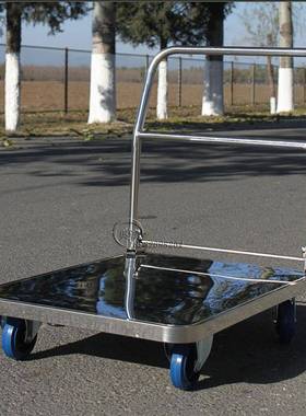 静音手推车20104不锈钢小推车载重拖车防锈防酸碱腐蚀拉货车