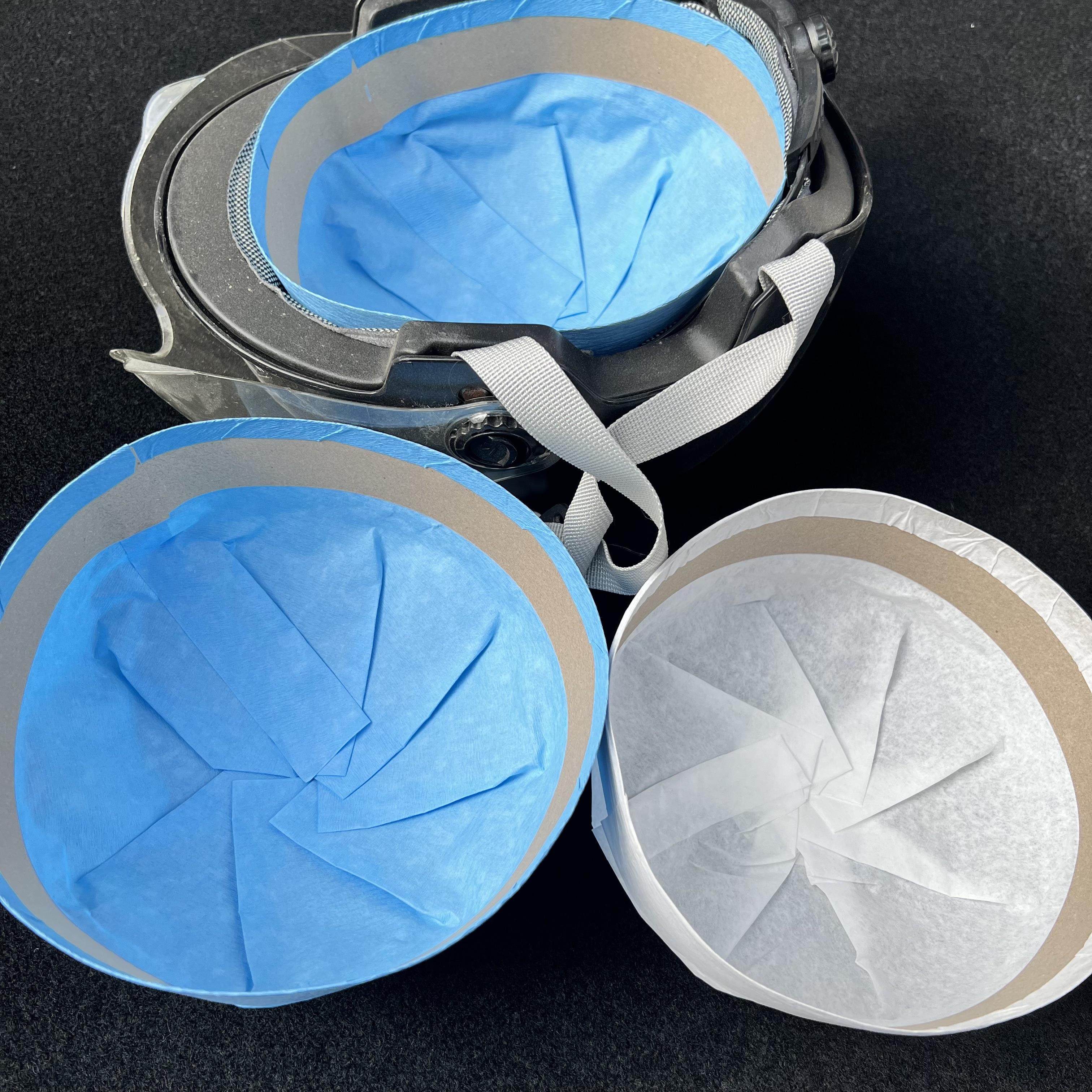 一次性安全帽内衬帽衬纸质吸汗透气工地头盔内胆卫生帽头套蓝白