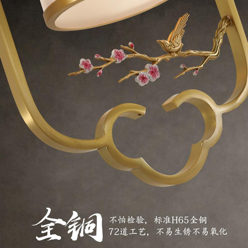 新中式全铜小吊灯卧室床头过道玄关禅意茶室单头餐厅全铜小吊灯