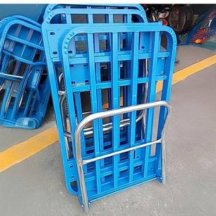 管车载静折音神叠平板车搬货用工业承重手推车 加厚蓝色方加厚120