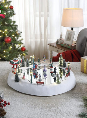 美国Mr.Christmas冬日仙境圣诞滑冰场音乐盒摆件圣诞节生日礼物