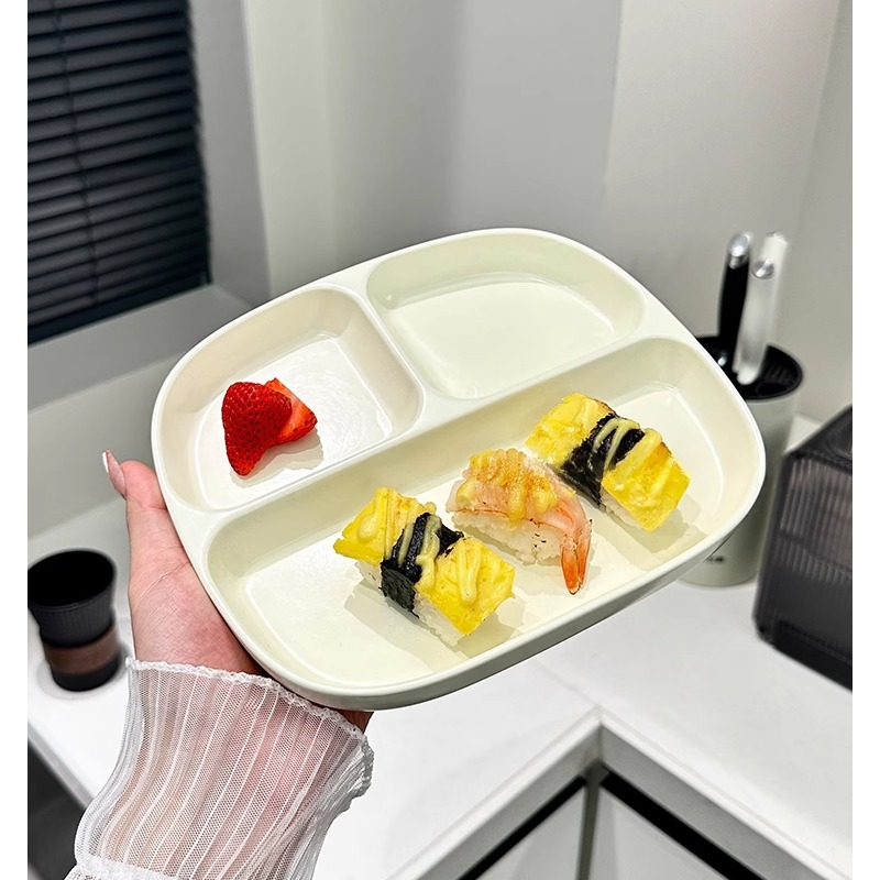 ins风陶瓷分格盘211减脂一人食