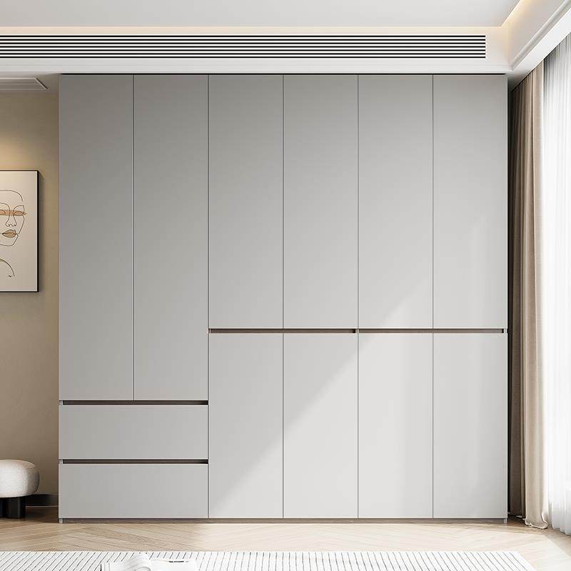 分段式衣柜家用卧室2024新款免拉手柜子现代简约一门到顶实木衣橱