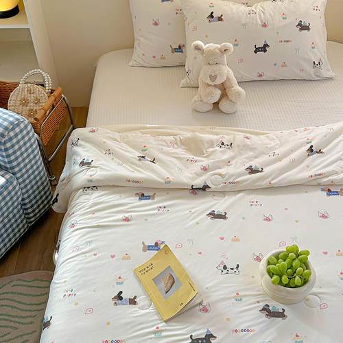 【富士商店】小清新卡通夏被软糯针织夏凉被学生宿舍空调被可机洗
