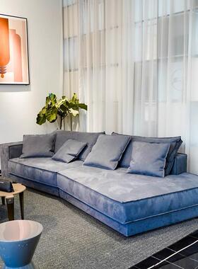 简约baxter意大利磨砂皮异型转角高端羽绒双面磨砂布落地定制沙发