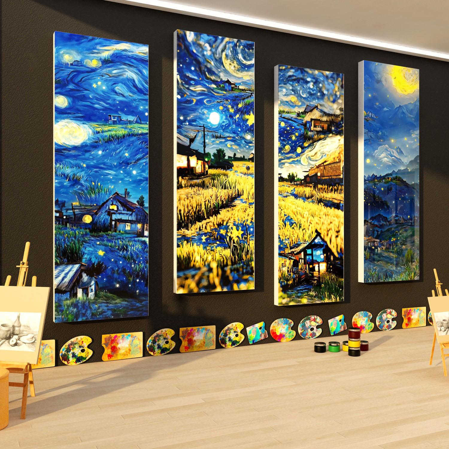 梵高主题环创美术教室装饰画室展布置幼儿园墙面成品文化走廊材料