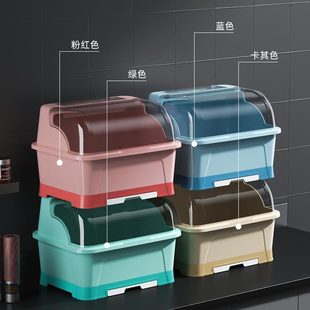 碗筷收纳盒沥水带盖厨房家用储物箱塑料小碗柜大号置碗盒 放碗盒装