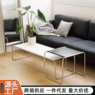 拉齐奥中古茶几卧室女生坐地矮桌子家用现代简约不锈钢茶几