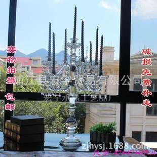 欧式九头水晶烛台家居婚礼婚庆装饰道具样板房 婚庆烛台摆件