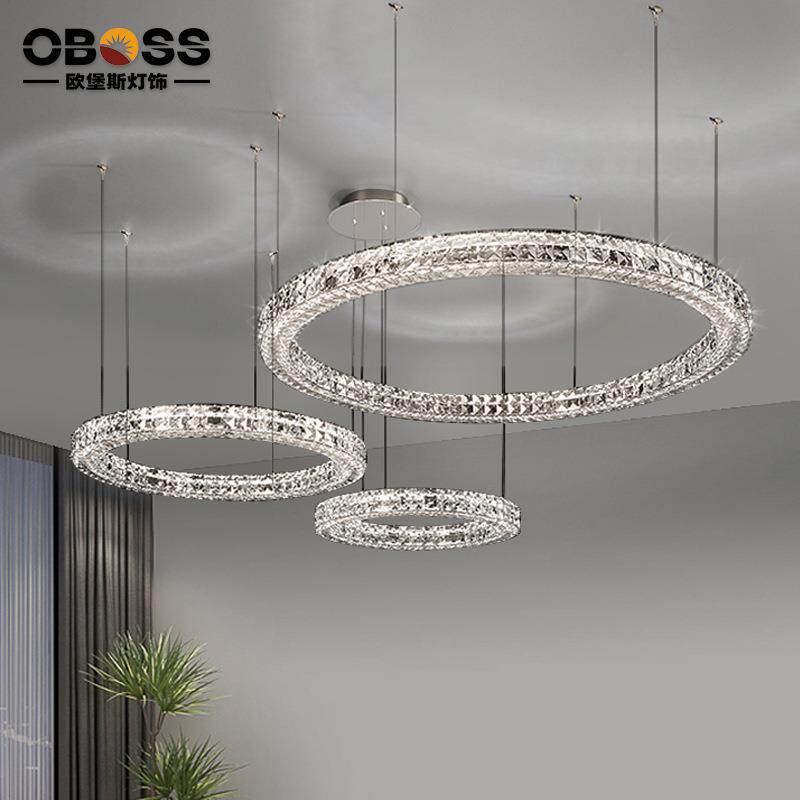 轻奢水晶客厅吊灯新款现代简约大气客厅主灯卧室餐厅套餐组合吊灯