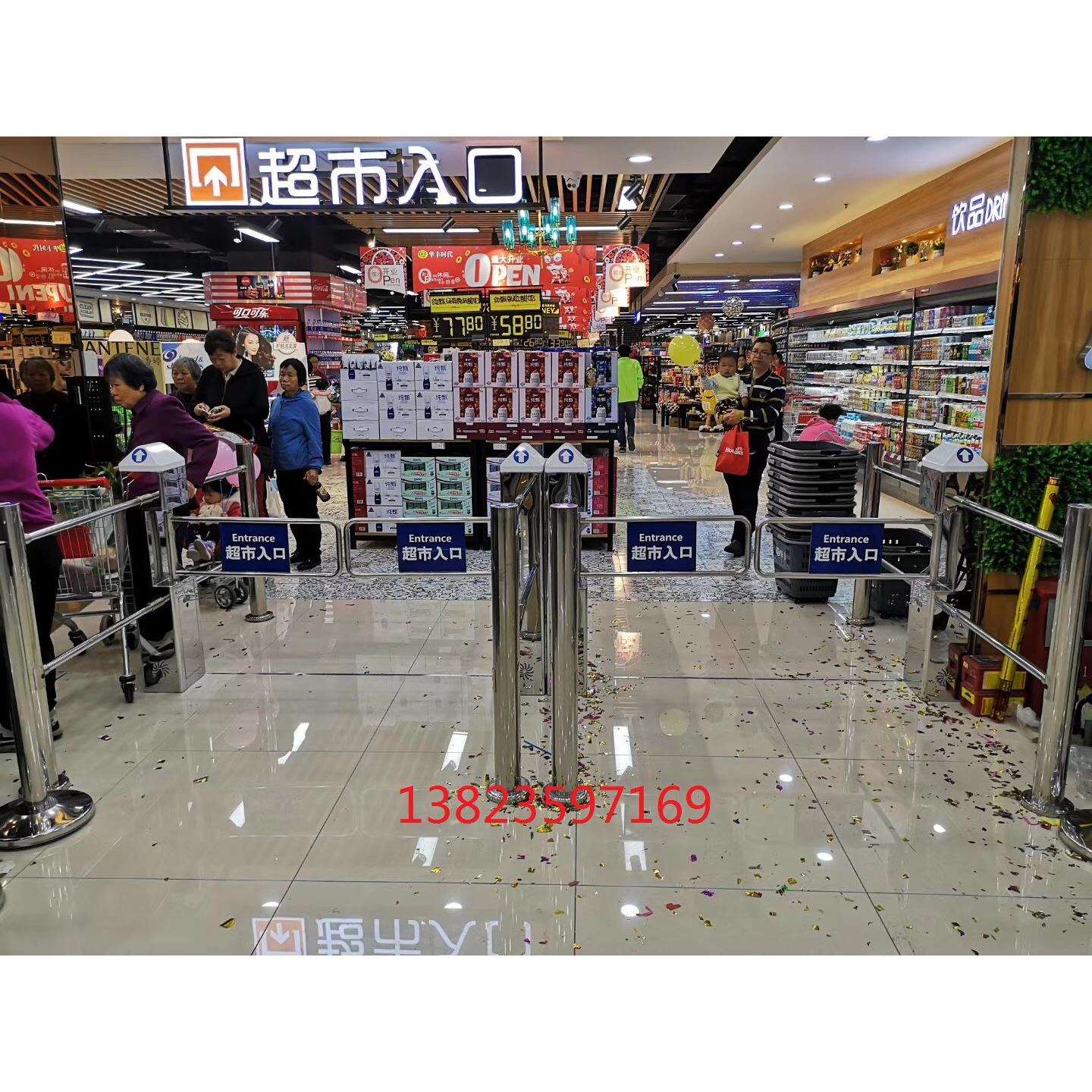 百佳华商场入口自动感应门 超市摆闸单开门 智能摆闸专业厂家