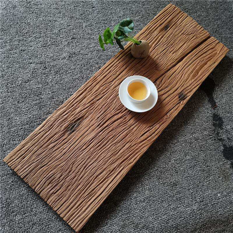 老榆木实木干泡茶盘茶托整块风化木板茶台老木头拍照背景板
