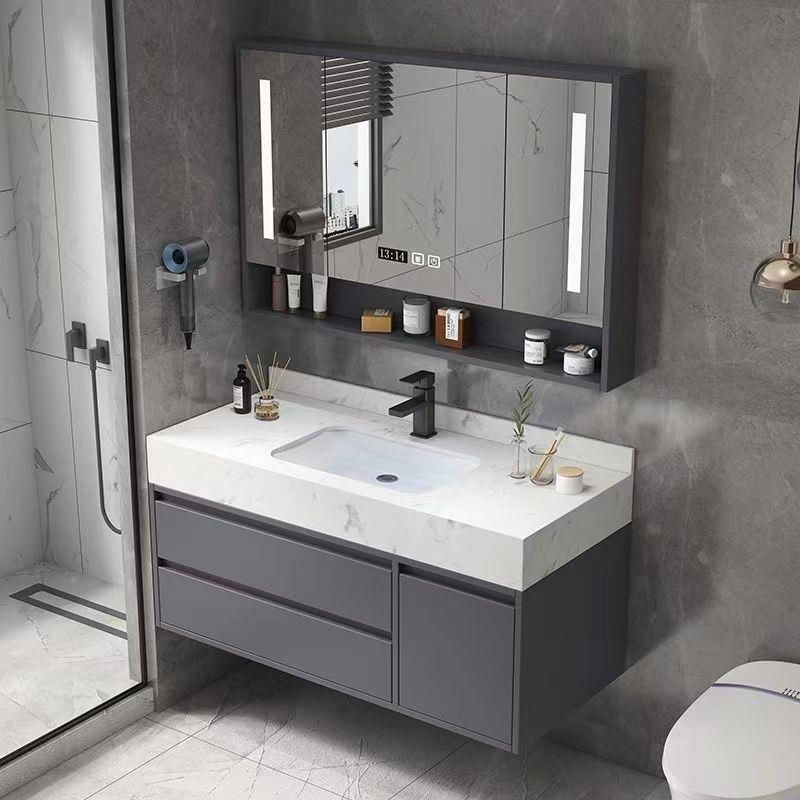 I现智能镜柜岩板一体生浴L室897柜组合代免漆实木卫间套装洗漱台