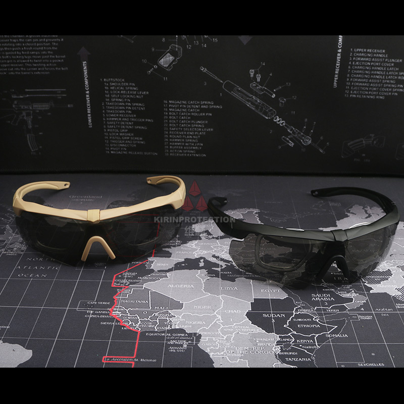 维麟ES 战术眼镜 军迷护目镜 风镜防D防雾 下场骑行装备