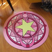 动漫圆形魔法阵卧室地毯可机洗少女公主房拍照地毯电脑椅吊篮地垫