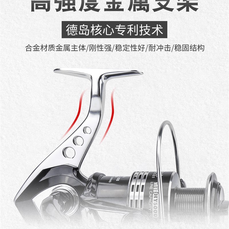 德岛剑锋HY渔轮15轴全金属支架鱼线轮路亚轮矶钓海杆轮纺车轮鱼轮