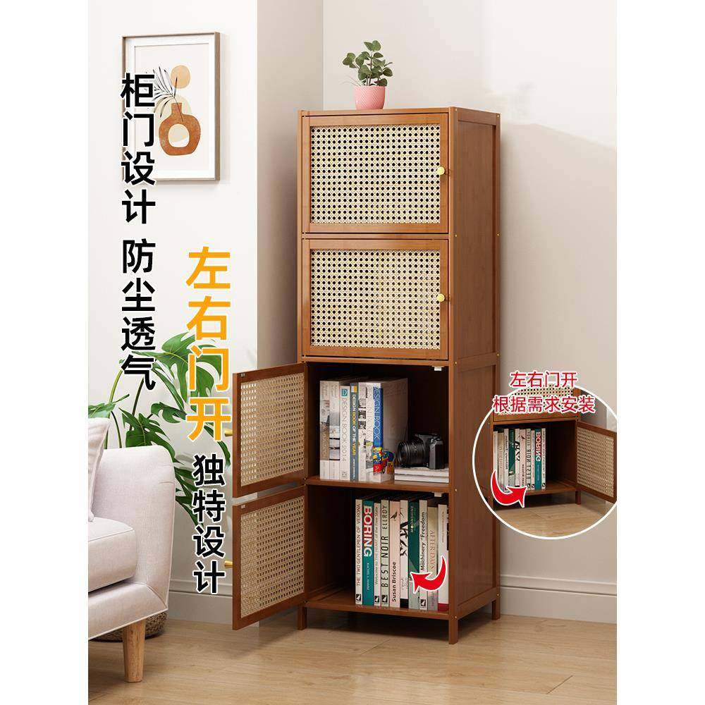 防尘书柜带门家用儿角落窄书架网童电视无品牌/墙红边柜展示置立