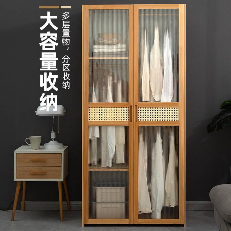 家用简易衣柜经济性出租房用挂衣区组装防尘货架式卧室衣橱结实