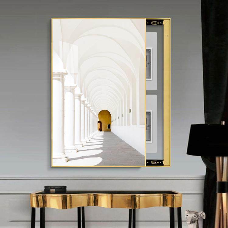 大尺寸电箱装饰画竖版拉侧开表遮推挡配开关电闸盒无品牌/挂电画