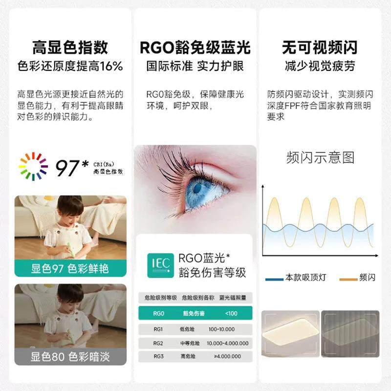 极简全光谱护眼无品牌/厅灯现代简约风奶油吸顶灯卧室全餐厅客屋