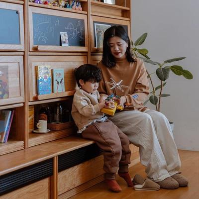 春MJX藤书柜樱桃座木整去客厅化组合卡书木柜一体墙书房实储物柜
