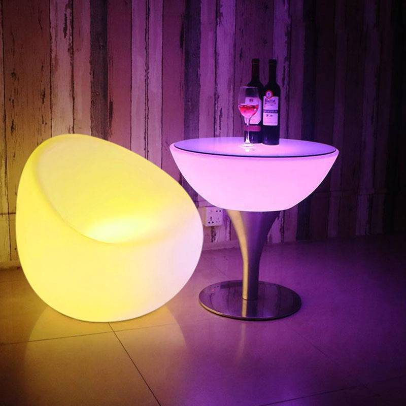 LED桌椅组合清吧网红KTV户外活动庭院简约防水休闲发光家具酒吧椅