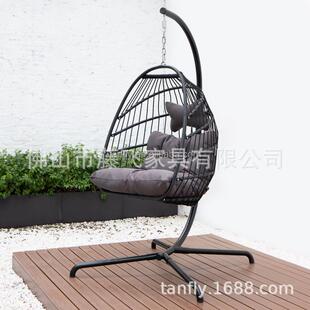 户露外藤制吊家具园阳台台藤花制折叠拆装秋千椅休闲仿藤无品牌/