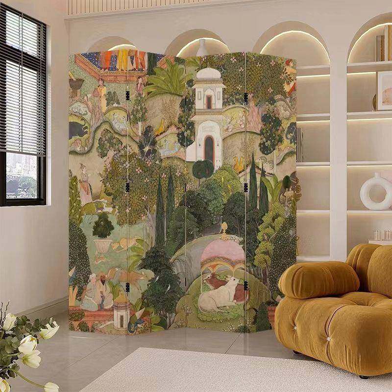 简约现代入PHK户遮丑落地屏风时尚法隔式居装厅家饰断客玄关背景