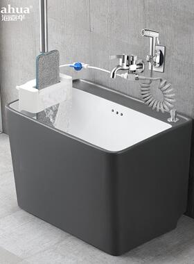 地A9L用灰色洗拖把池盆家阳台陶瓷KQY拖布池防水大号溅倒水墩布池