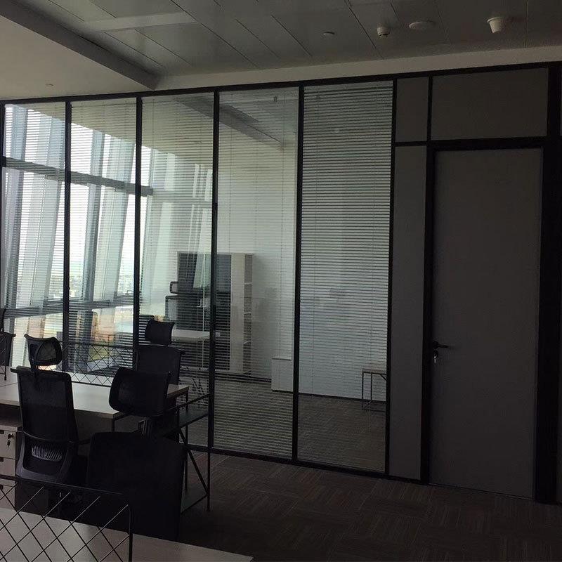 广州公室玻璃隔断钢化玻璃GOV双隔音高隔断中空办叶玻璃隔百断层