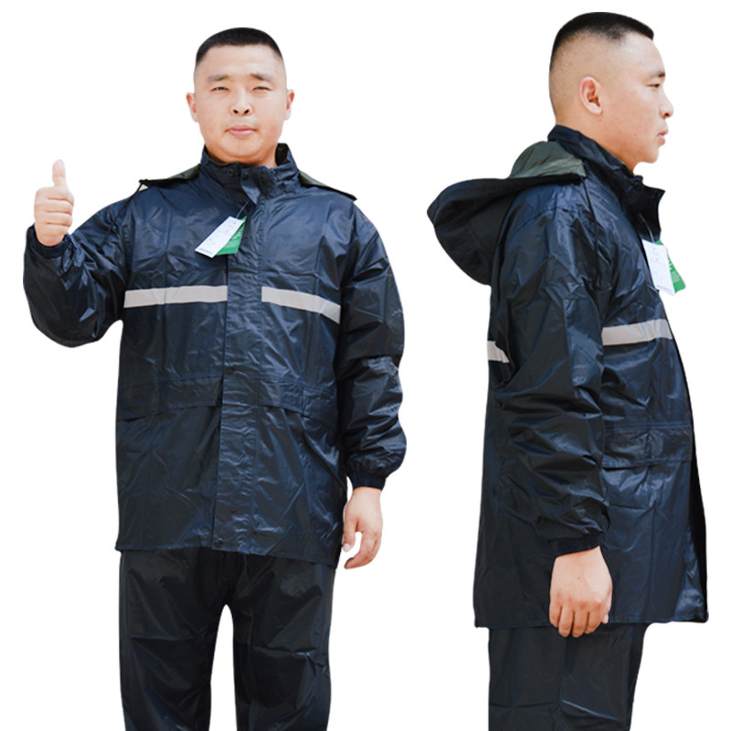 龙霸*美洲豹*加厚双层男女两面穿雨衣分体反夜光雨衣雨裤套装连体