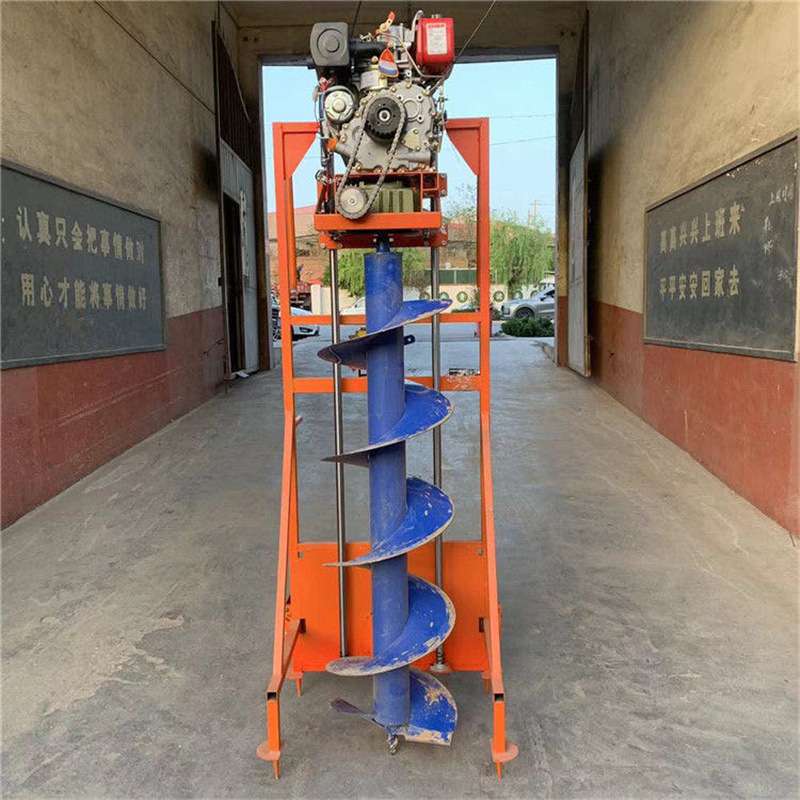 加长钻头螺旋深坑打洞机工地施工电线杆埋桩打洞机汽油动力钻坑机