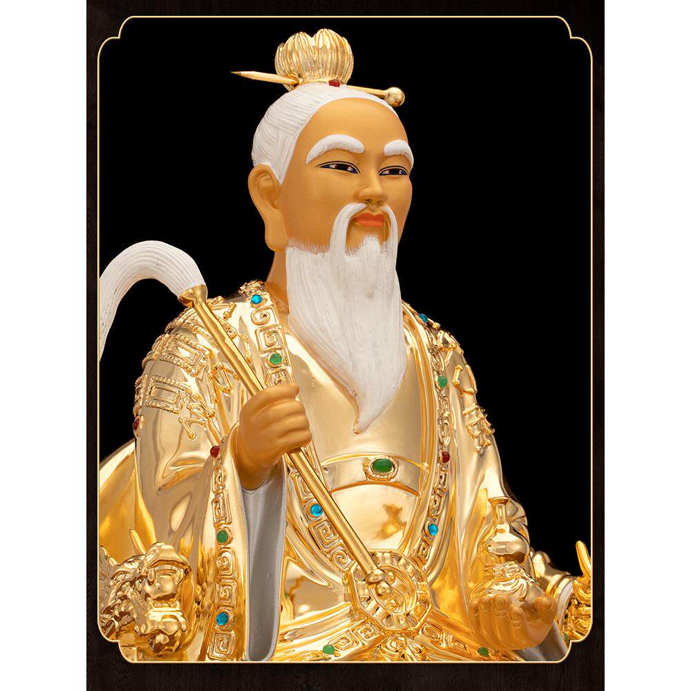 纯铜鎏金太白金星神像家用摆件李长庚星君佛像太白老人李太白供奉
