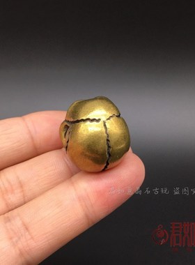 黄铜骷颅头挂件 头骨小摆件恶魔鬼头铜把件铜玩小铜件铜雕件摆件