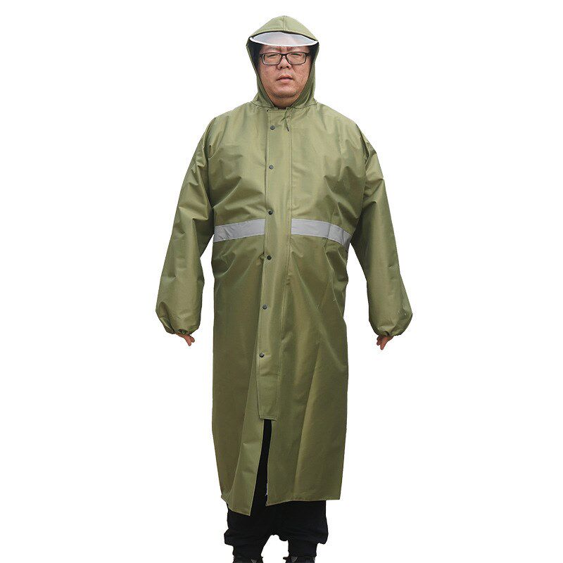 加肥加大连体长款男女统统防暴雨骑行徒步反光加厚户外风衣式雨衣
