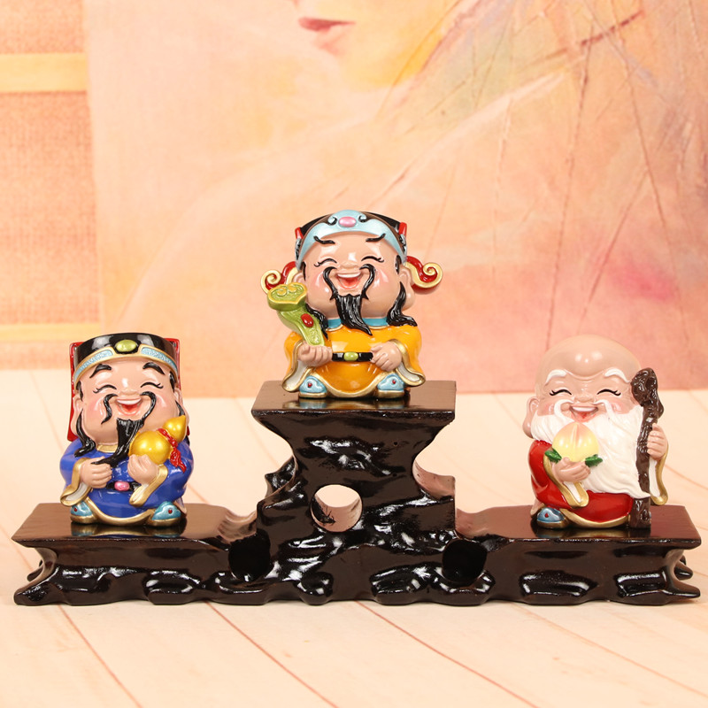 福禄寿喜财五福临门小财神摆件店铺开业家居电视柜酒柜汽车装饰品