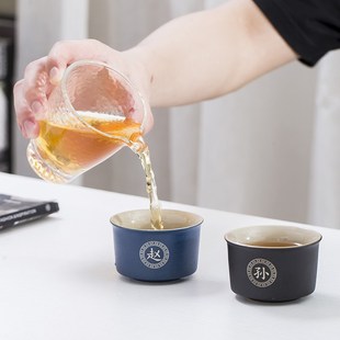刻字百家姓主人杯子陶瓷功夫茶具个人专用茶杯茶盏品茗杯单个定制