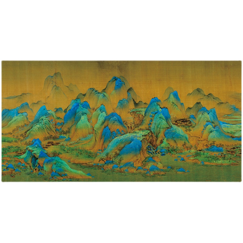 千里江山图背景布挂布卧室床头墙布客厅画布宿舍墙壁遮挡挂毯国画