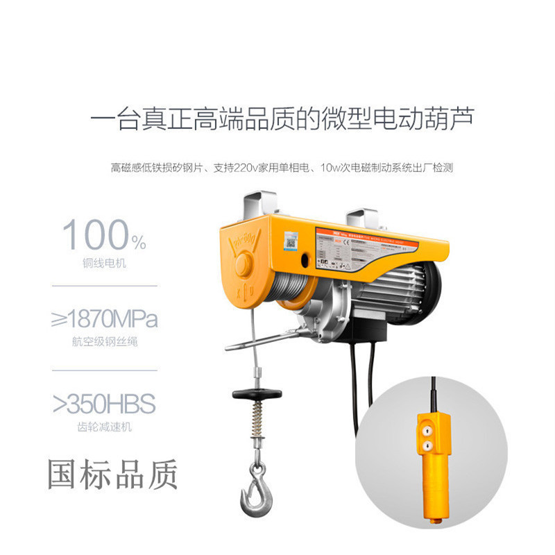 微型电动葫芦220v家用小型吊机升降提升机200公斤0.5吨起重电葫芦