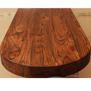 纯实木老榆木吧台板子台面大板餐桌工作飘窗写字台桌面板隔板定