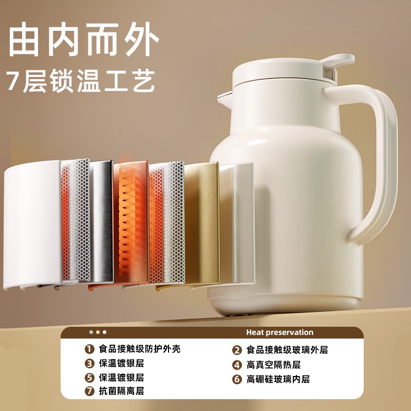 72小时长效保温壶大容量保温水壶2024新款家用暖壶玻璃内胆保温瓶