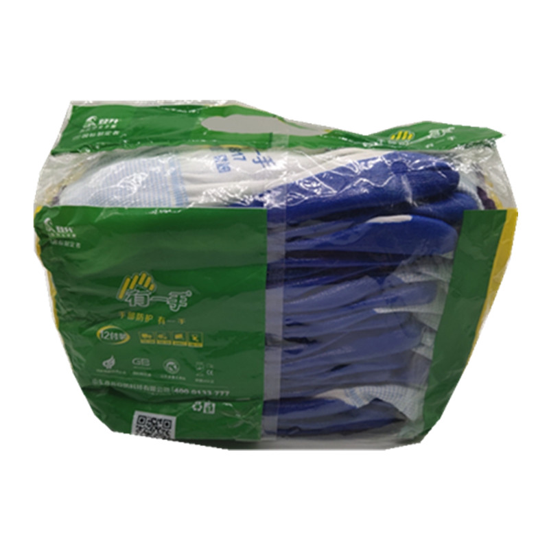 登升手套N817劳保男工地干活耐磨薄款带胶修理防油防水园艺胶皮