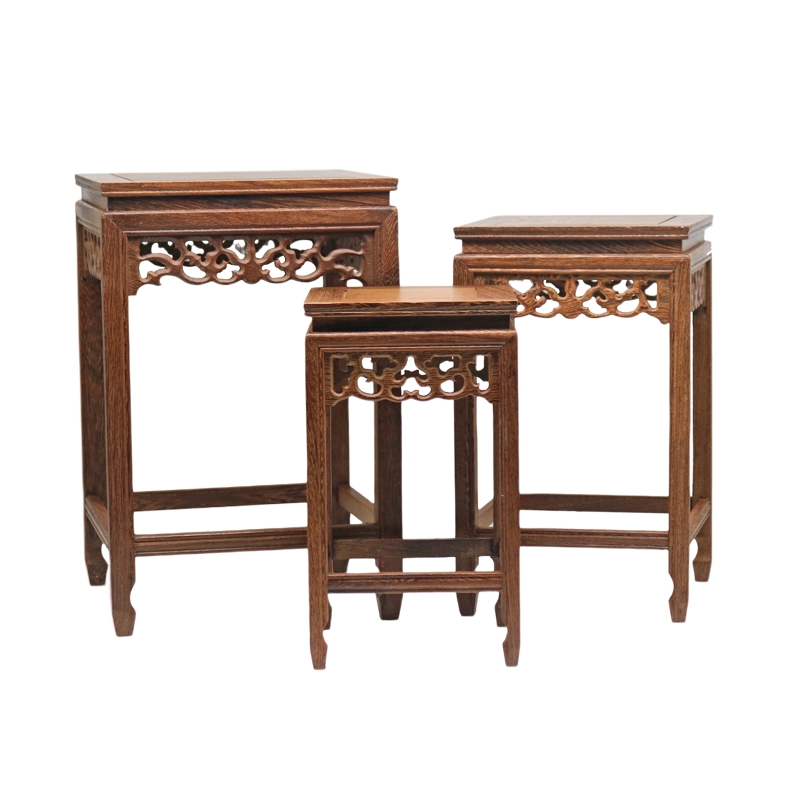 鸡翅木小花架实木质花瓶盆景底座办公桌面花架鱼缸花几明式置物架