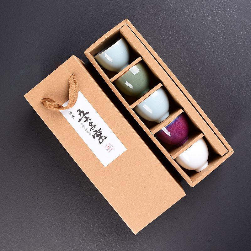 官哥汝定钧窑陶瓷功夫小茶杯家用茶碗品茗杯单茶具斗笠主人茶盏