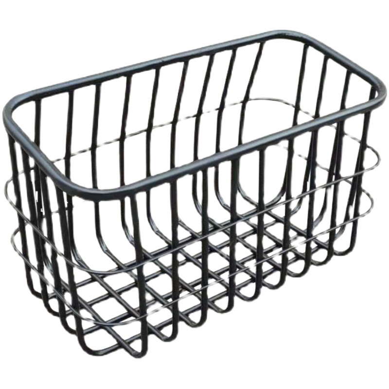 无盖铁质加粗空心管车筐车篓子车篮箩筐电动车S自行车后置储物箱