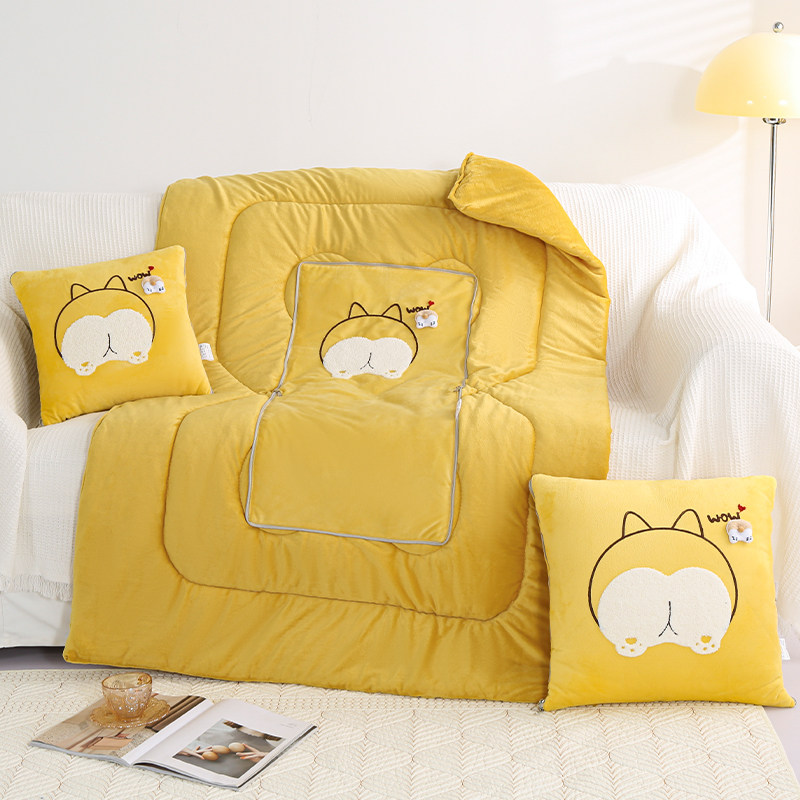 冬季办公室午睡毯午休毛毯被子加厚珊瑚绒盖毯毯子披肩披毯可收纳,床上用品,休闲毯/毛毯/绒毯,淘宝优惠券,粉丝福利购,淘宝优惠卷