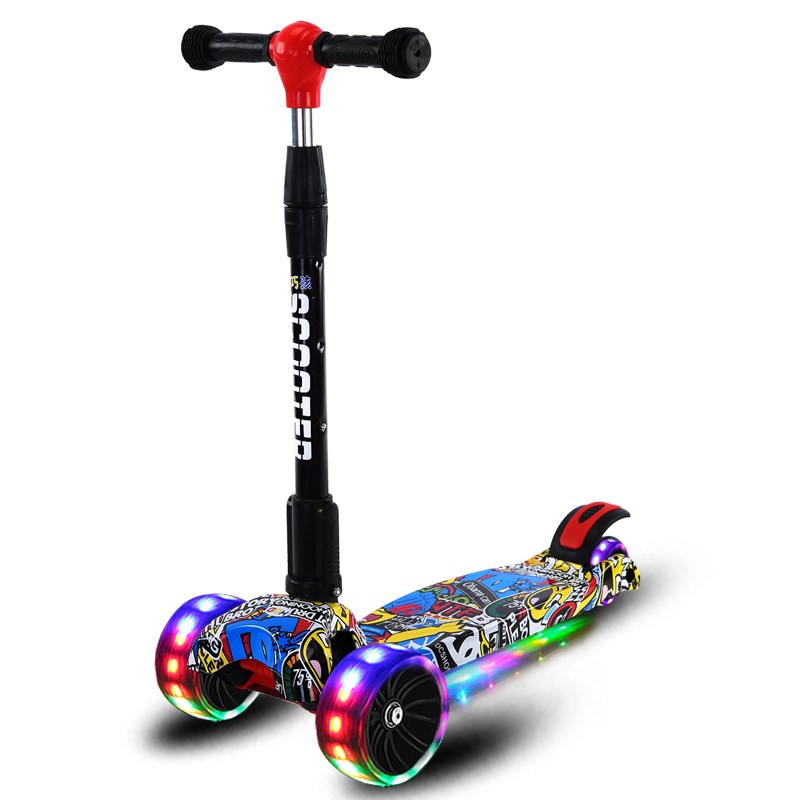 滑板车儿童滑滑车折叠宽轮1-3-6-12岁四轮5小孩单脚81X0男孩女宝