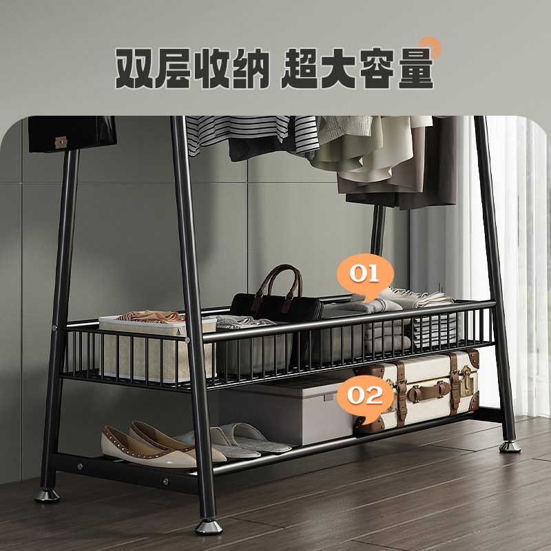 简易挂衣架落地j室内家用晾衣架卧室衣帽架置物架阳台收纳凉衣挂