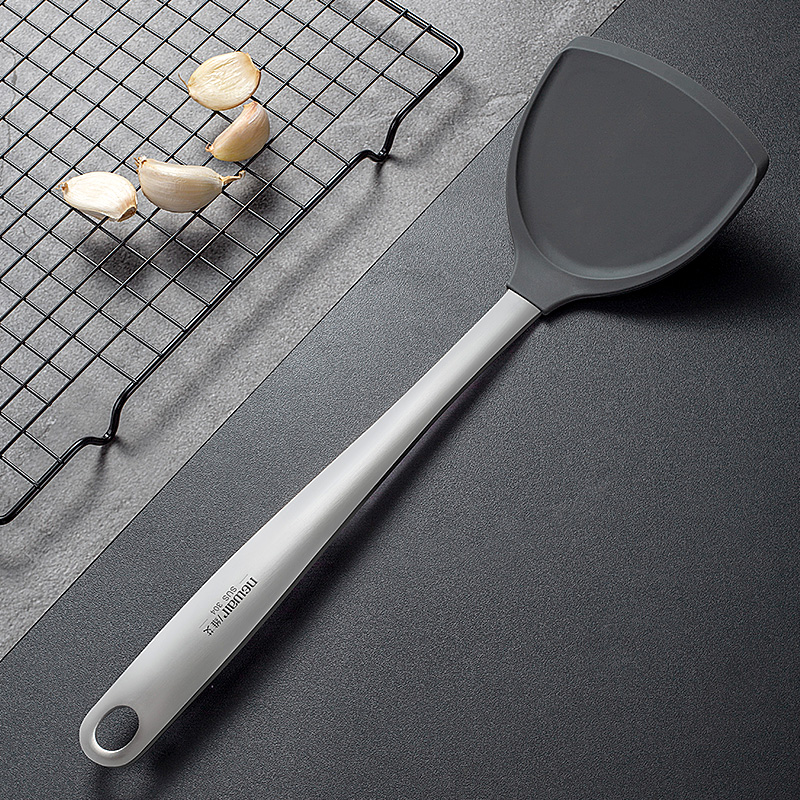 304不锈钢锅铲不粘锅专用不伤锅硅胶铲子家用P耐高温厨具 炒菜铲
