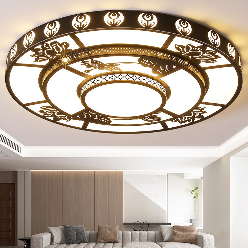 黑色客厅灯2025年新款现代简约大气节能中式大圆灯1.5米XLED吸顶